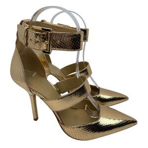 Michael Kors Amal Stiletto Pump Gold Women's US Size 7.5M